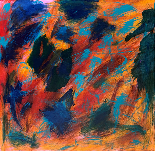 Gestural desert themed abstract painting. 